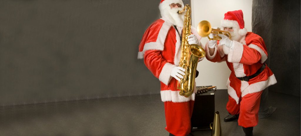 swingende kerstmannen duo